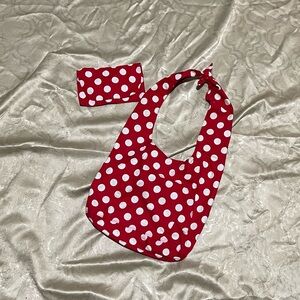 Hand Crafted Red and White Polka Dot Bag Set